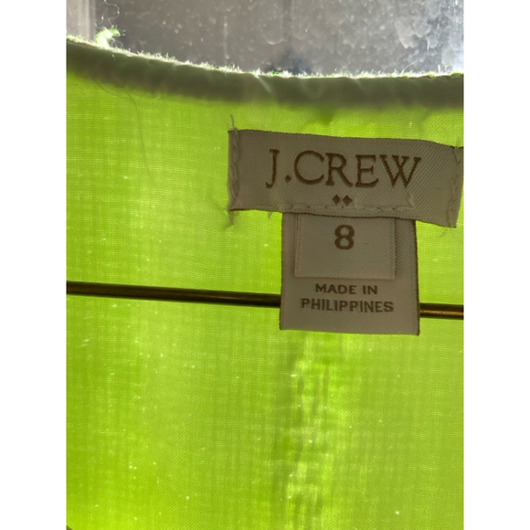 J Crew Women's Neon Yellow Green and Gray Dress - Picture 5 of 10
